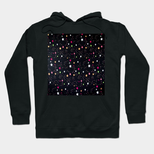 Pink and Purple Star Illustration Hoodie by Vinit53